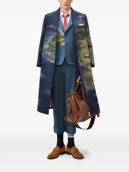 Cămașă Thom Browne din țesătură twill alb