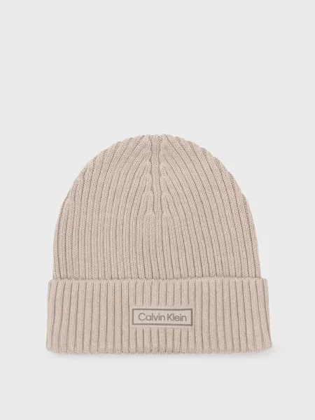 Шапка Calvin Klein чанки бежевая