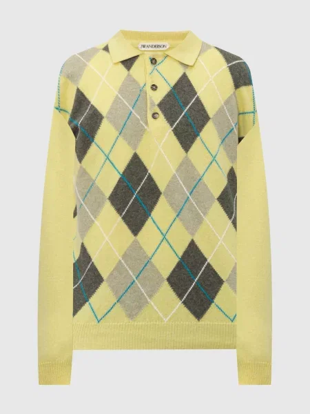 Шерстяной свитер Jw Anderson с принтом с геометрическим узором желтый