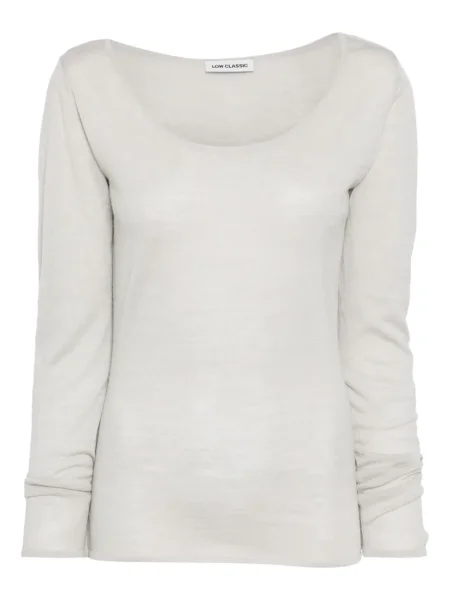 Dzianinowy top Low Classic klasyczny szary