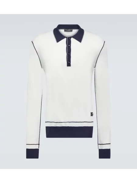 Svilena polo majica Dolce&gabbana bela