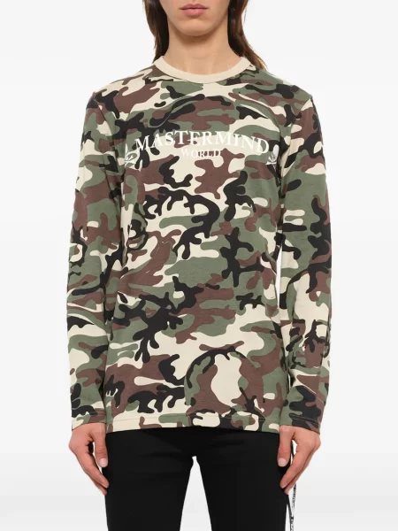 Tricou Mastermind Japan cu imagine cu model camuflaj verde