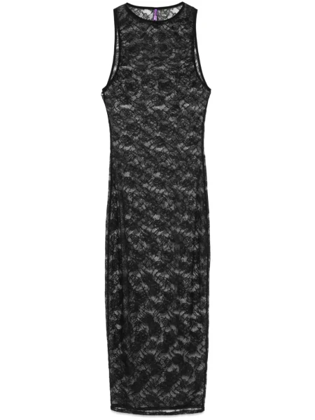 Rochie midi Maison Close din dantelă până la genunchi de costum negru