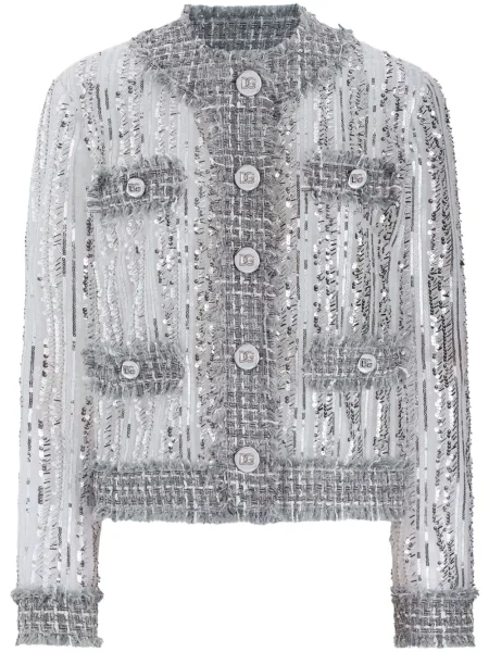 Geacă Dolce & Gabbana argintiu