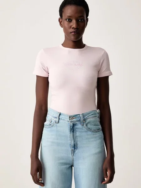 Guess Jeans tričko dámske s bavlnou ružová