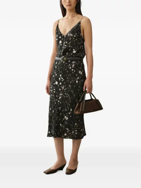 Top Less cu model floral cu imagine negru