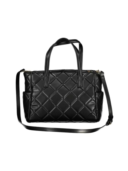 Lniana torebka Valentino Bags czarna
