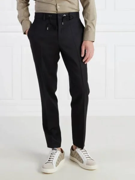 BOSS BLACK de lână pantaloni negru