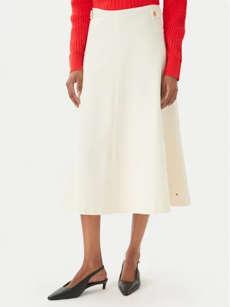 Tommy Hilfiger Fustă midi Écru