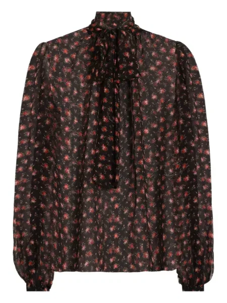 Bluză Dolce & Gabbana cu model floral negru