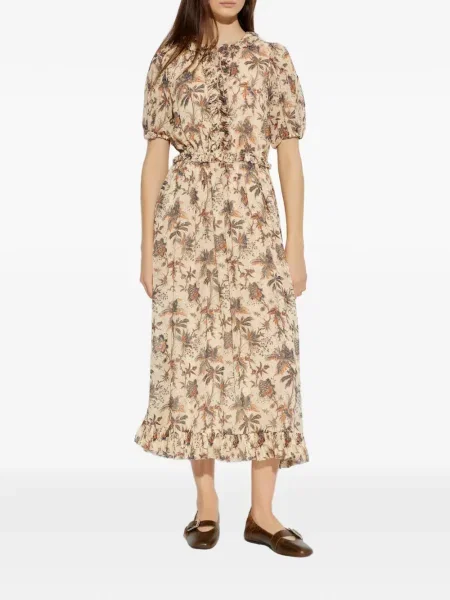 Gėlėta kostiumas midi suknelė Ulla Johnson iki kelių