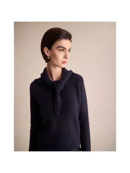 Szal Ines De La Fressange Paris wełniana niebieska