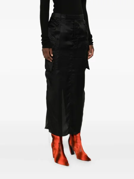 Fustă midi Rick Owens până la genunchi negru