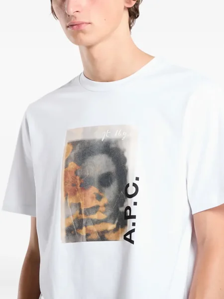 Tricou A.p.c. cu imagine alb