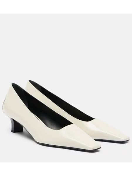 Кожени полуотворени обувки Tod's бяло