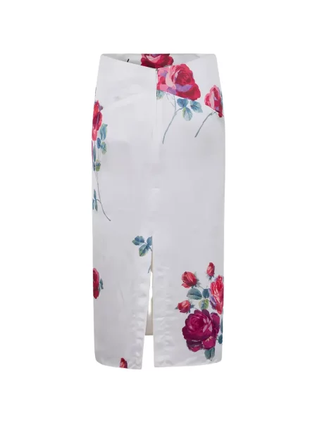 Fustă midi N°21 cu model floral cu imagine alb