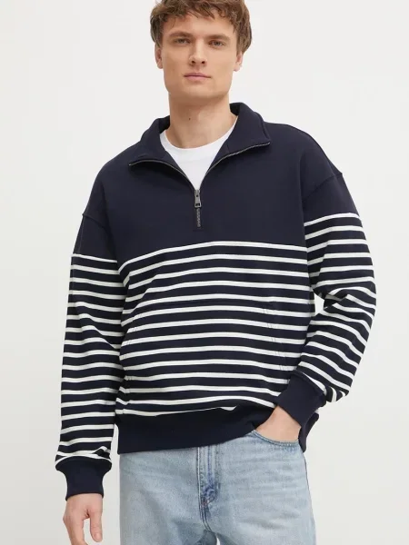 Bombažen pulover Tommy Hilfiger mornarsko modra