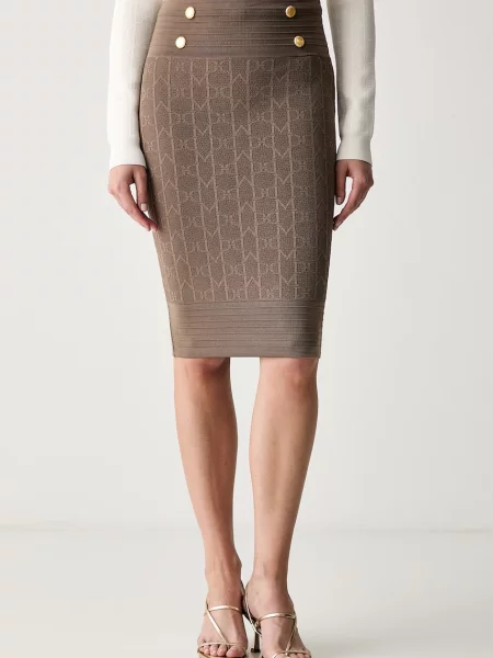 Marciano by Guess úzka sukňa s viskózou YAMNA hnedá