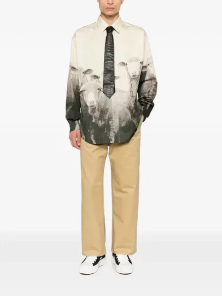 Pantaloni Moschino cu buzunare aplicate cu autograf