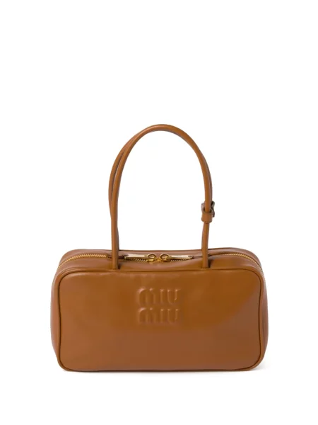Geanta de piele Miu Miu din piele maro