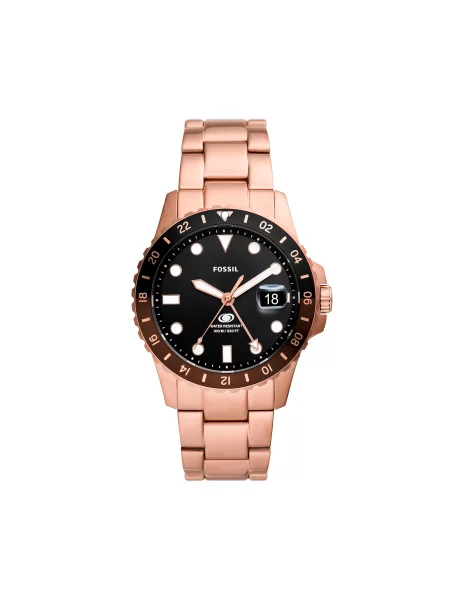 Годинник Fossil Blue Black/Rose Gold синій
