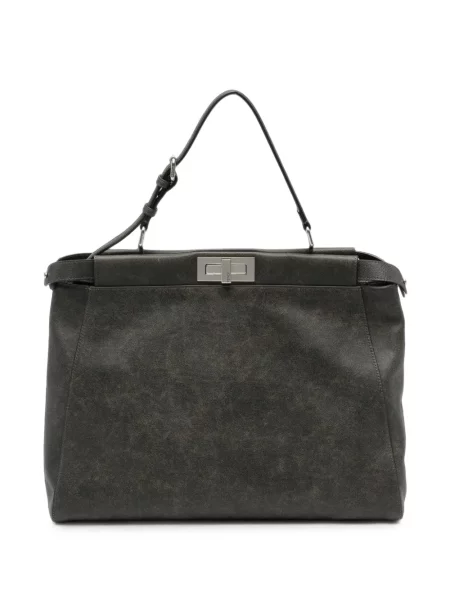 Geantă Fendi Peekaboo gri