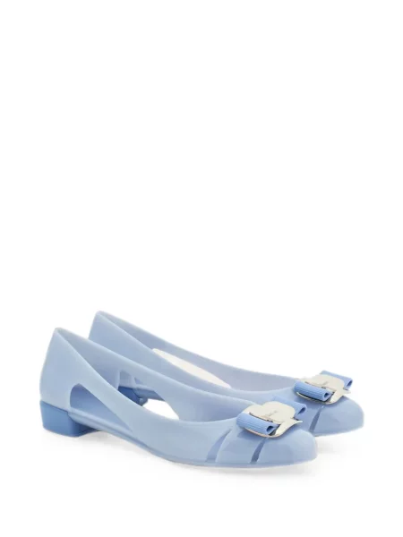 Balerini Ferragamo fără toc albastru