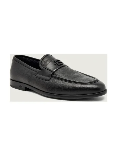 Baldinini De piele pantofi loafer cu adaos de lână negru