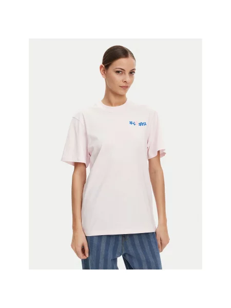 HUGO Marškinėliai Vintage Tee Relaxed Fit rožinė