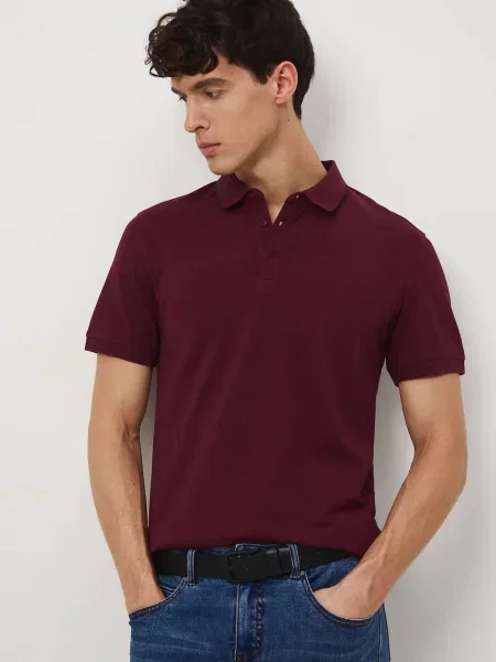 Однотонное поло Medicine бордовое