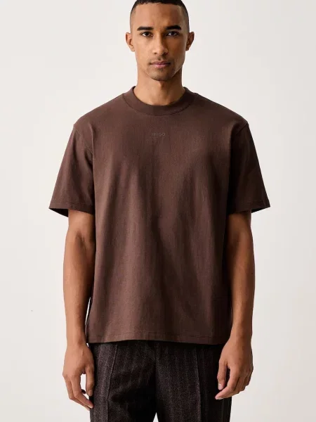 HUGO t-shirt ανδρικό Dapolino καφέ