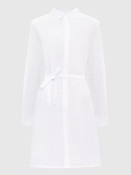 Платье-рубашка Vilebrequin с вышивкой белое