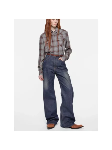 Szerokie jeansy Acne Studios niebieskie