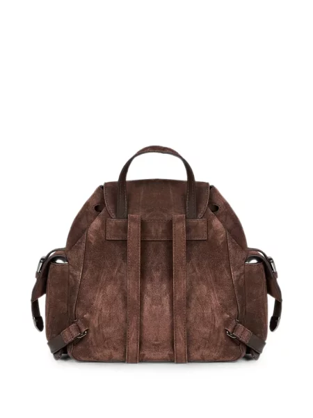 Rucsac Brunello Cucinelli din piele de căprioară maro