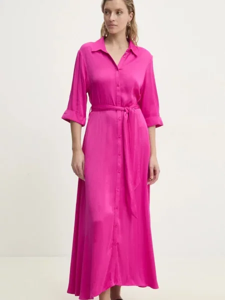 Answear Lab rochie maxi evazati roz