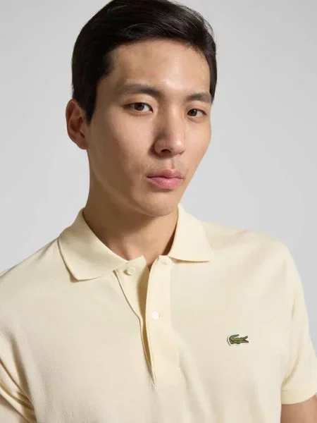 Koszulka polo Regular Fit z czystej bawełny Lacoste beżowa