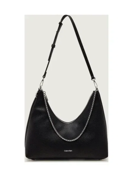 Táska Calvin Klein Emblem Hw Pebble Shoulder Bag fekete