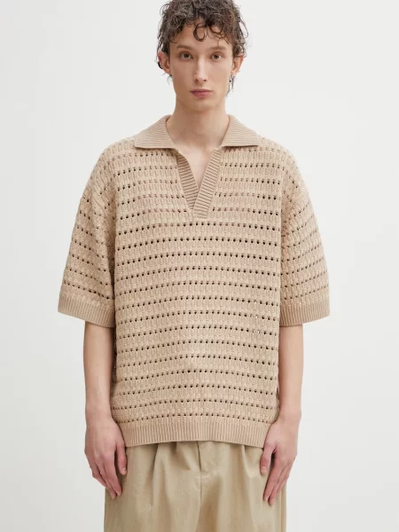 Maison Kitsuné Basket Weave polo ajurat bărbați
