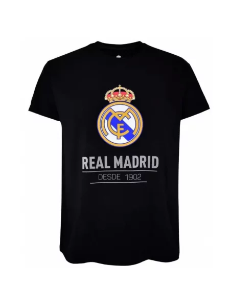 T-shirt piłkarski Real Madryt cotton tee czarny