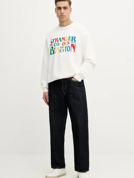 Кофта United Colors of Benetton x Stranger Things з аплікацією білий