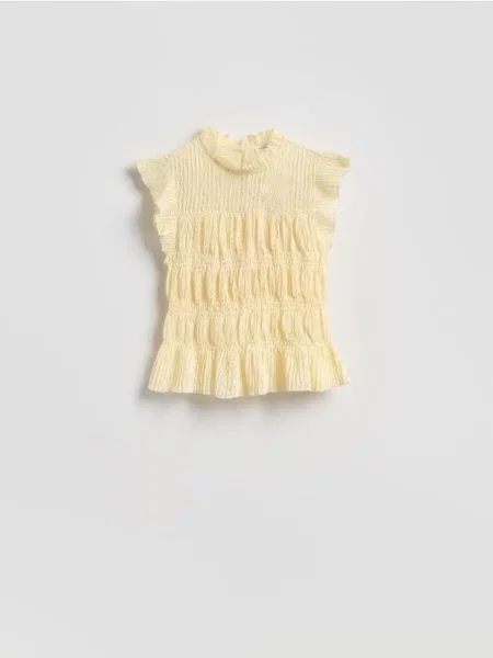 Reserved Блузка зі збірками світло-жовтий жовта