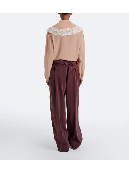 Pantaloni Chloé de mătase