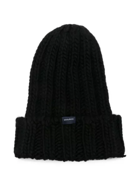 Căciulă Woolrich de lână chunky negru