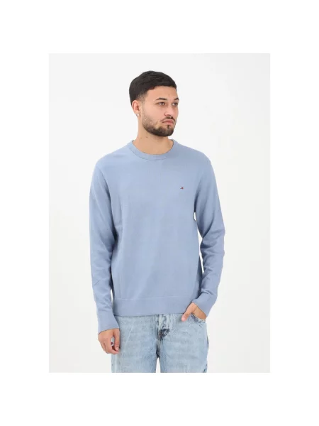 Lekki sweter Tommy Hilfiger z kaszmiru niebieski