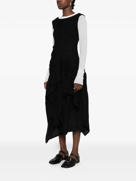 Rochie Yohji Yamamoto cu volane asimetrică negru