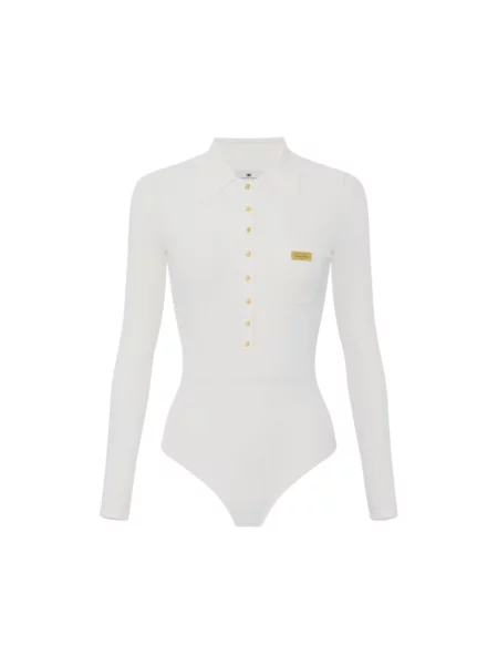 Dzianinowa koszulka Elisabetta Franchi biała