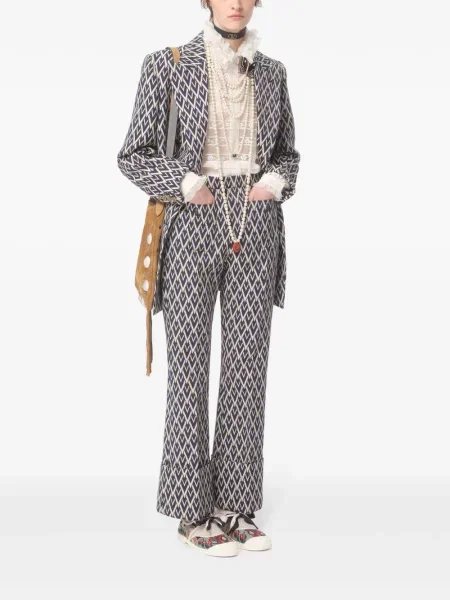 Pantaloni Valentino Garavani cu imagine albastru