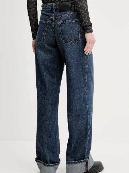 HUGO Blugi Bleumarin Wide Leg albastru
