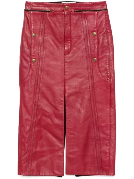 Pouzdro kožená sukně Chloé Pre-owned červené