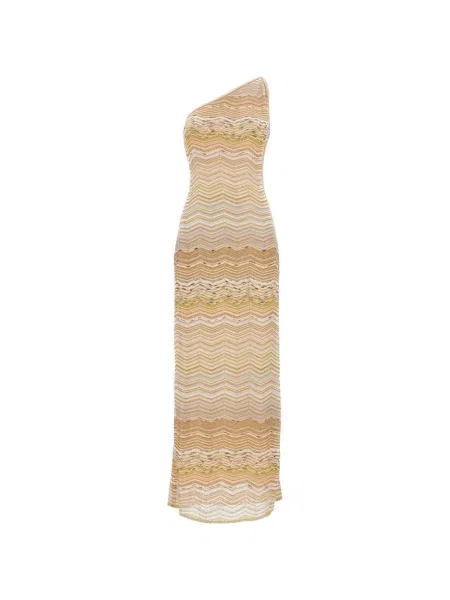Rochie maxi Missoni cu un umăr gol de costum